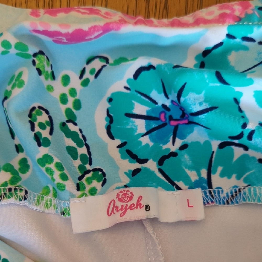 Vibrant Print Women's Pleated Skort Beachy Resortwear Pickleball - Picture 2 of 6